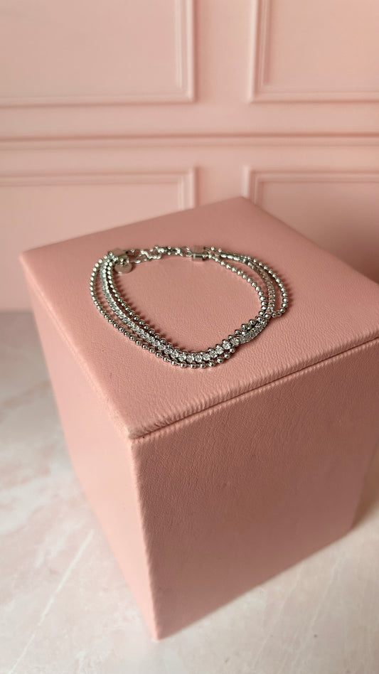 Pulsera triple circonia