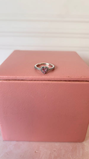 Anillo corazón rosa plata 925 Anillo corazón rosa plata 925