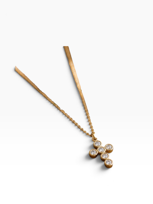 Collar cruz circonia