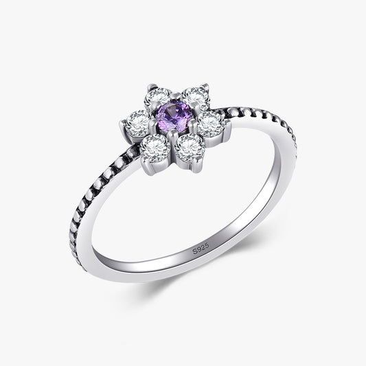 Anillo flor plata 925