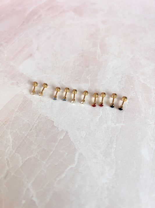 Arete tipo piercing colores