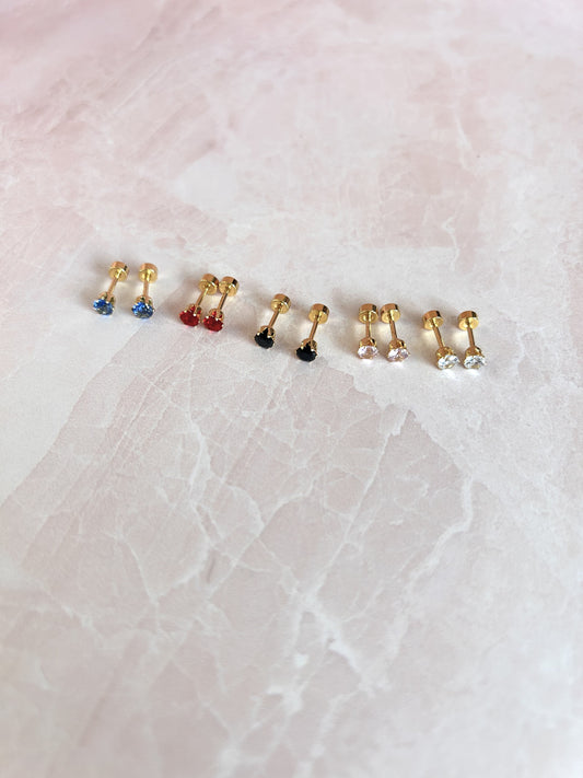 Arete tipo piercing colores