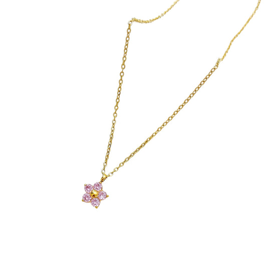 Collar flor circonia color