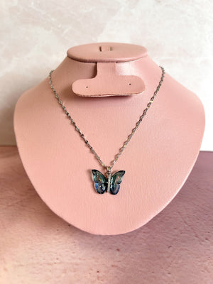 Collar mariposa Resina Azul Collar mariposa Resina Azul