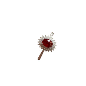 Anillo rojo plata 925 Anillo rojo plata 925