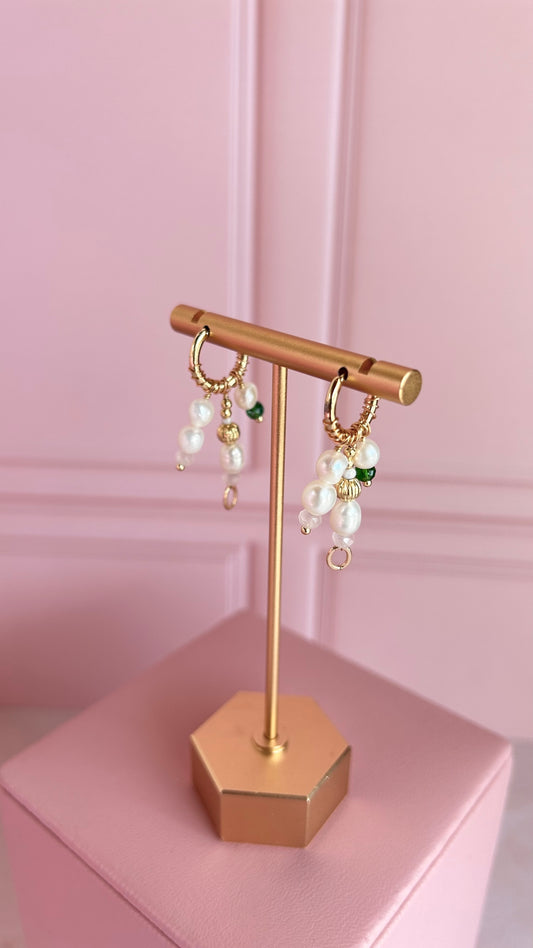 Arracada triple perla