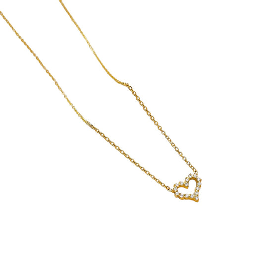 Collar silueta corazón circonia