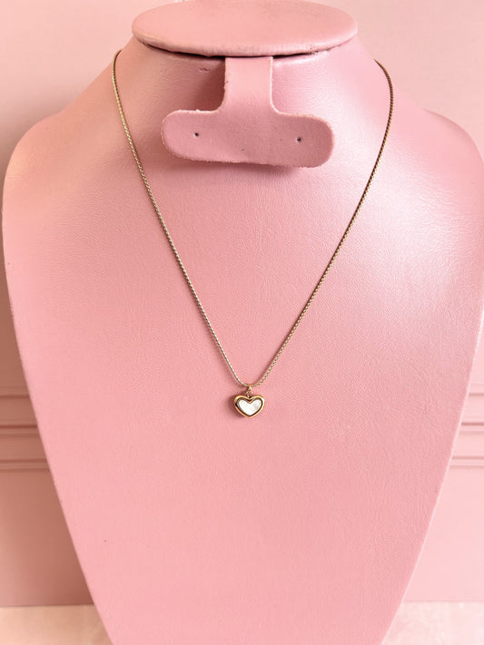 Collar Corazón blanco Dije