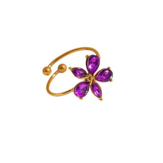 Anillo flor circonia