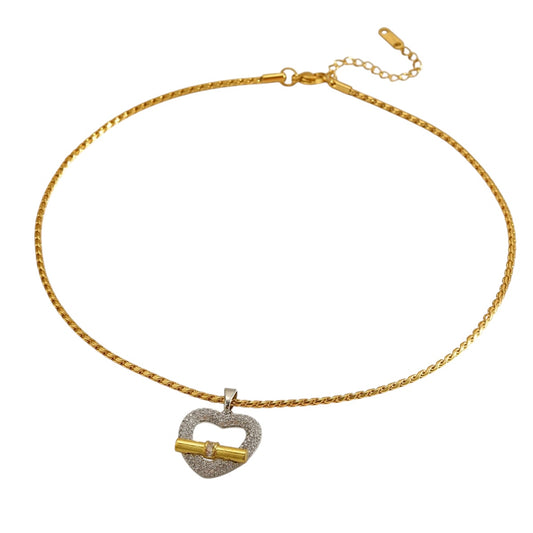Collar corazón circonia