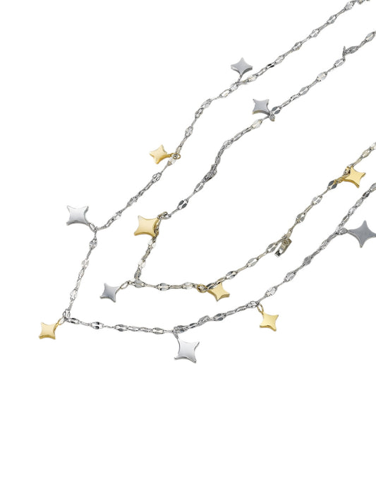 Collar doble estrella bicolor