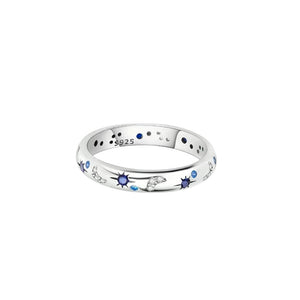 Anillo estrella azul plata 925 Anillo estrella azul plata 925
