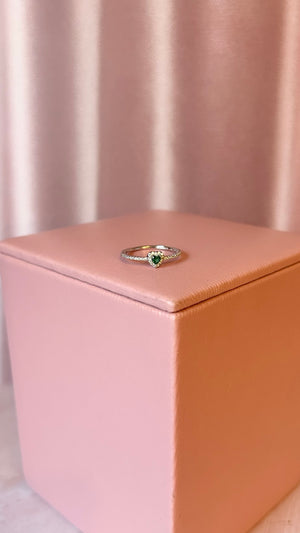 Anillo corazón verde plata 925 Anillo corazón verde plata 925
