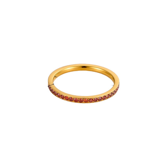 Anillo circonia roja