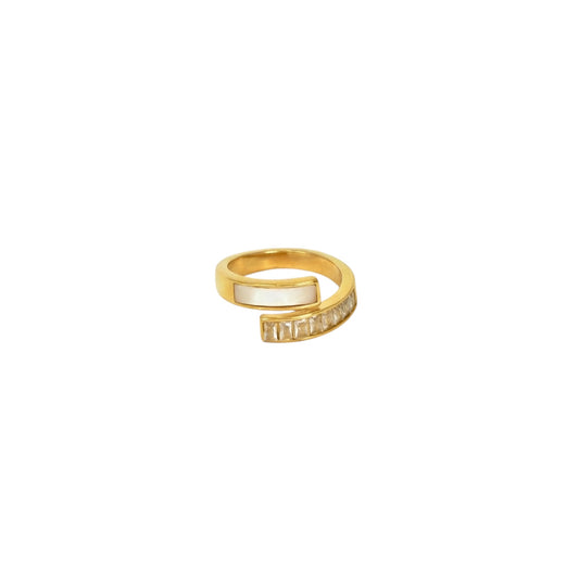 Anillo madre perla circonia
