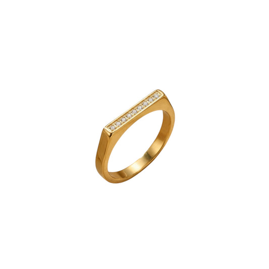 Anillo circonia barra