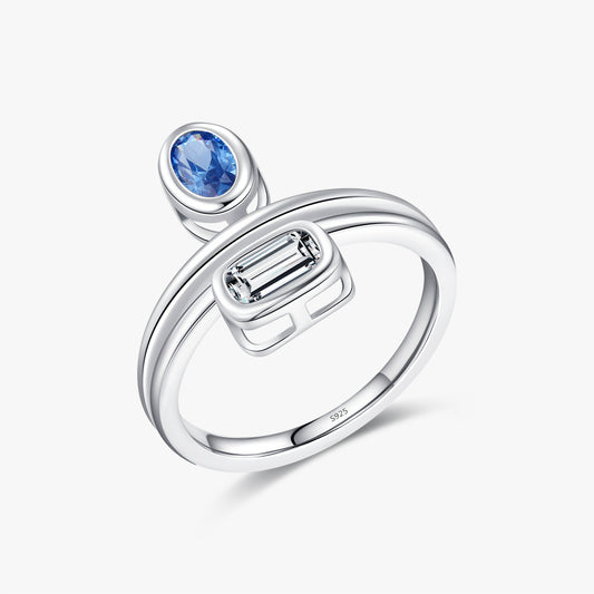 Anillo azul plata 925