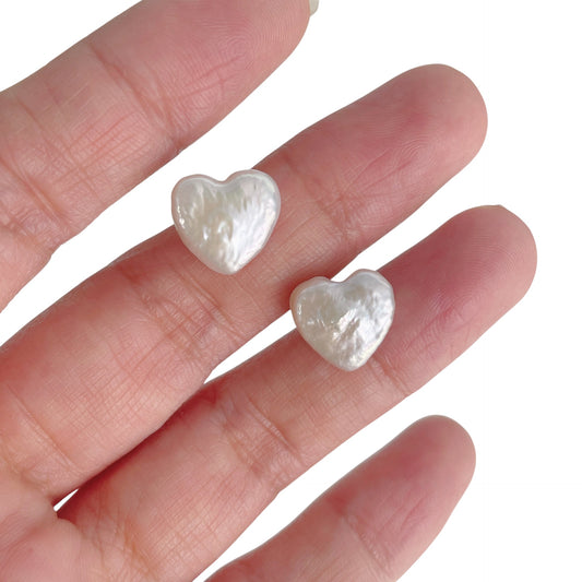 Arete perla corazón