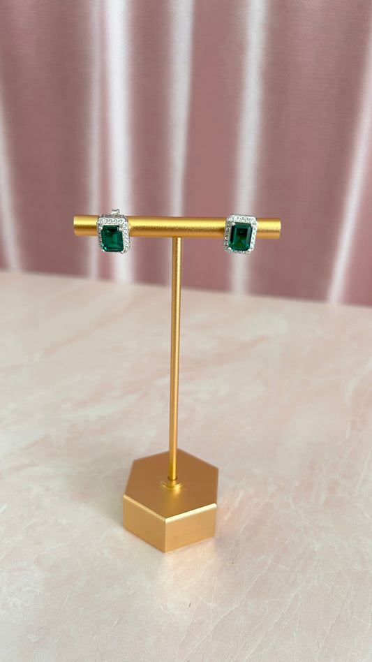 Arete plata 925 verde