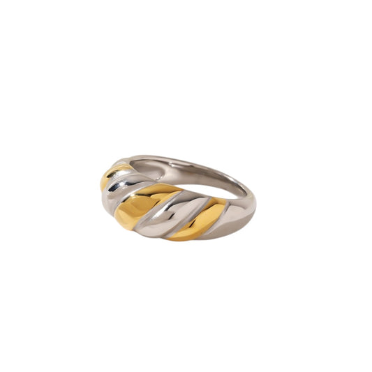 Anillo bicolor trenzado