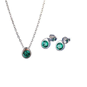 Juego verde plata 925 mini 🦚 Juego verde plata 925 mini 🦚