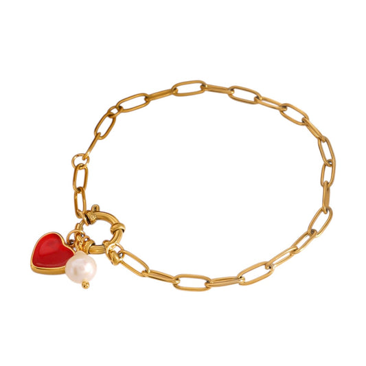 Pulsera corazón rojo