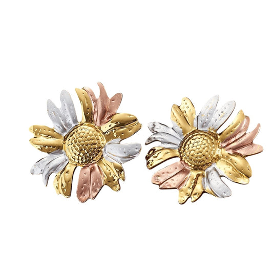 Arete girasol tricolor