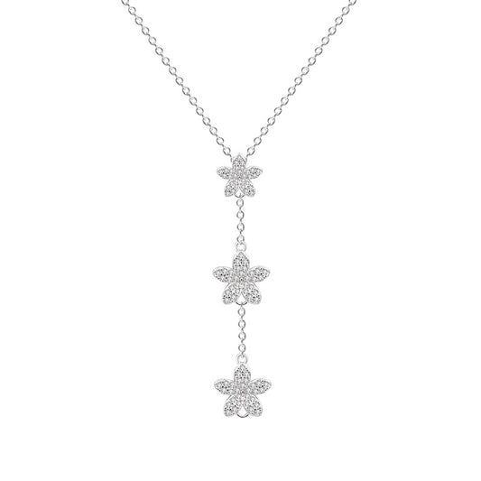 Collar flor plata 925