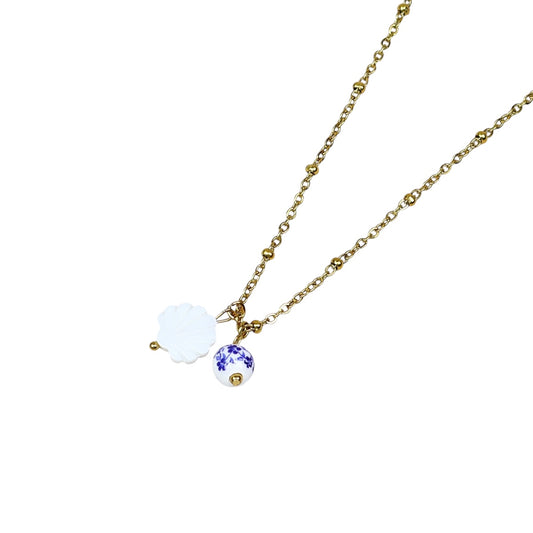 Collar cerámica concha