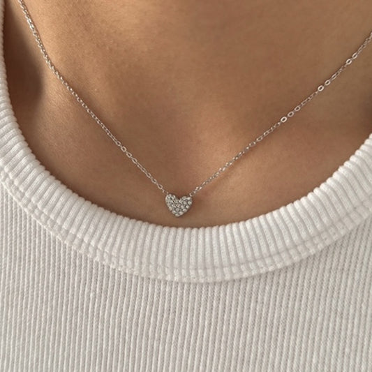 Collar mini corazón circonia