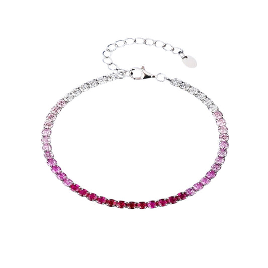 Pulsera rosa plata 925