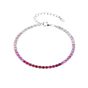 Pulsera rosa plata 925 Pulsera rosa plata 925