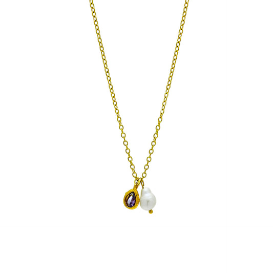 Collar perla circonia