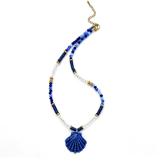 Collar concha azul