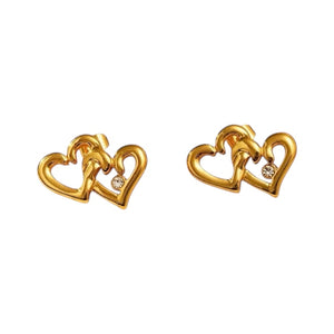Arete corazón doble Arete corazón doble