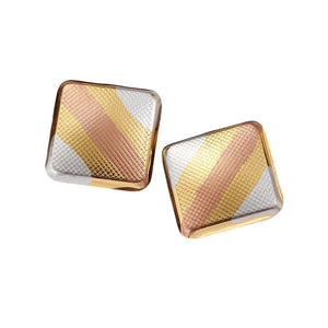 Arete cuadrado tricolor Arete cuadrado tricolor