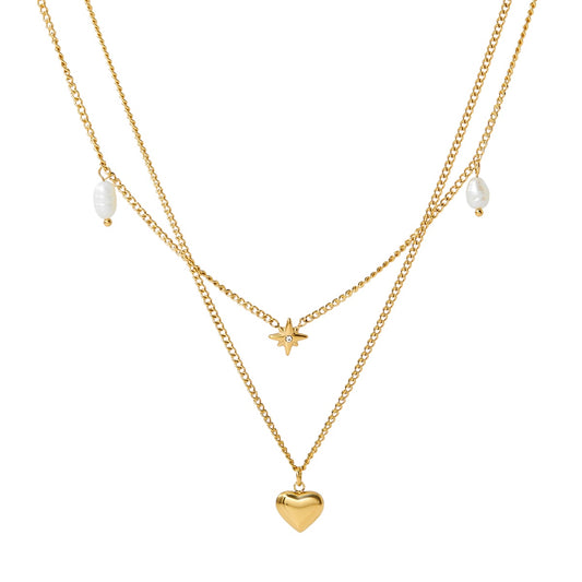 Collar doble corazón