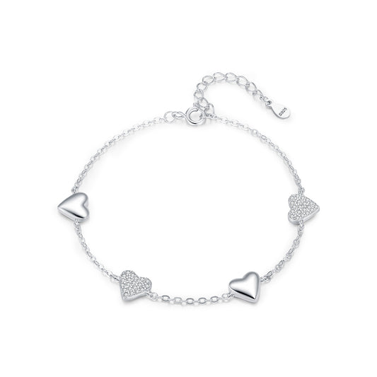 Pulsera corazón plata 925
