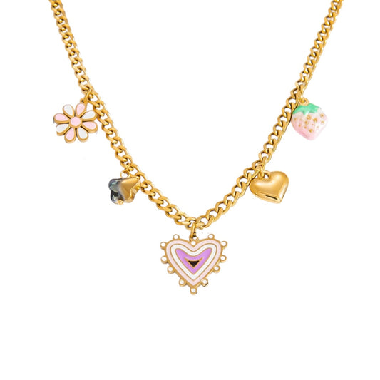 Collar multi corazón