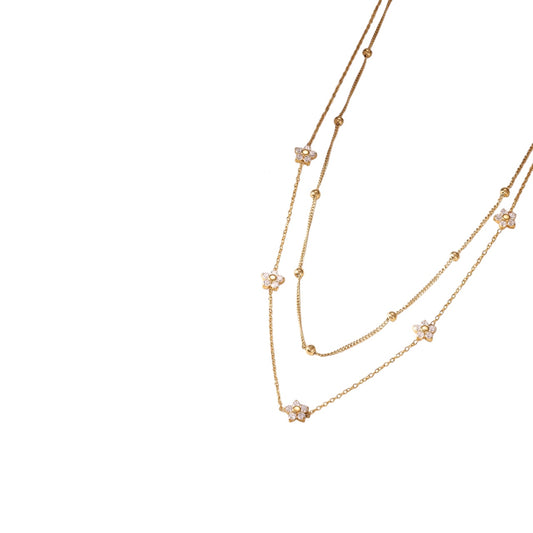 Collar doble florecita