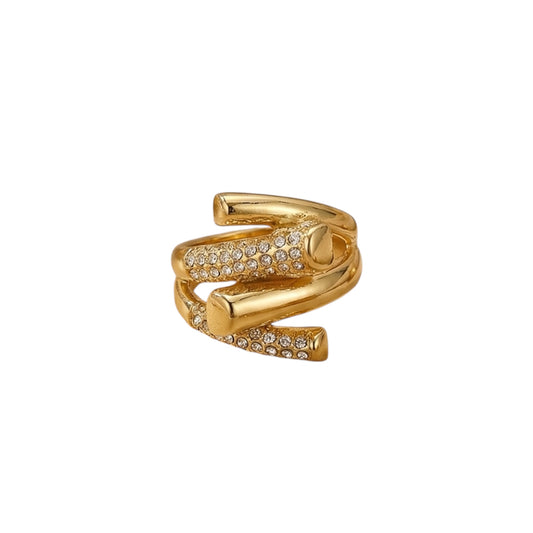 Anillo cruzado circonia