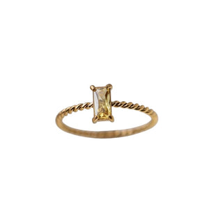 Anillo rectangular amarillo Anillo rectangular amarillo