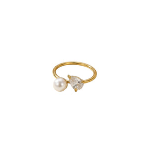 Anillo perla circonia blanca 🦪 Anillo perla circonia blanca 🦪