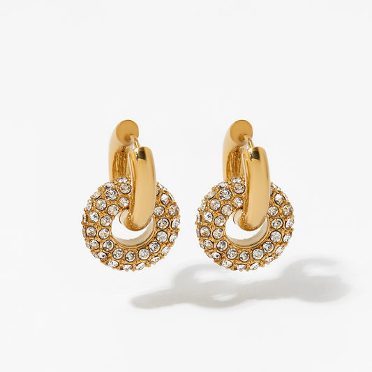 Arracada doble circonia