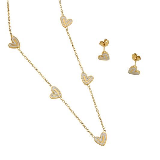 Juego corazón blanco