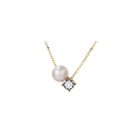 Collar perla circonia