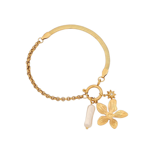 Pulsera flor perla