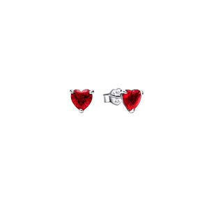Arete corazón rojo plata 925 Arete corazón rojo plata 925