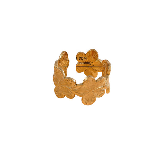 Anillo ajustable flores