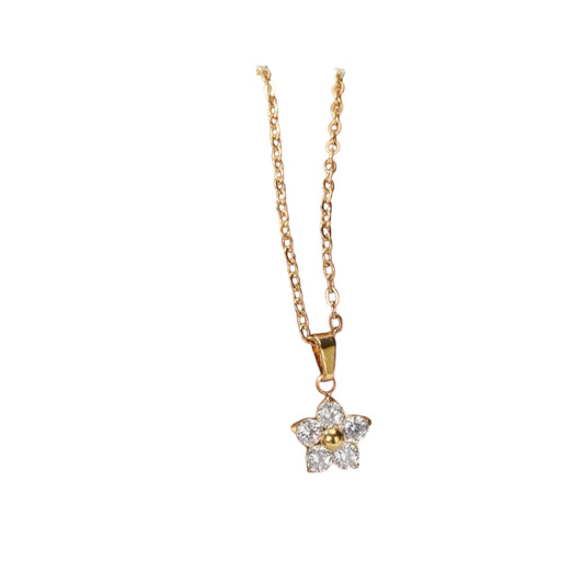Collar flor circonia color